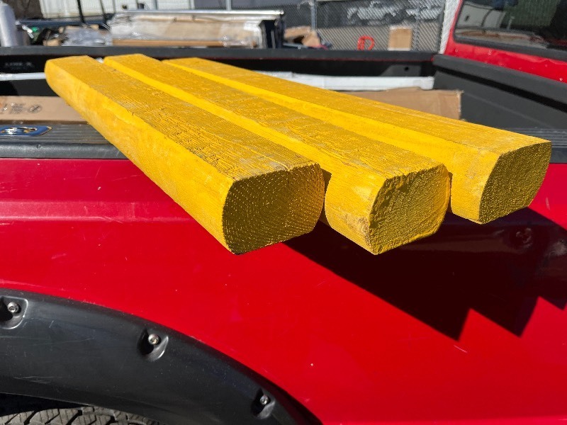 lot 309 image: Bundle of Three, 2 x 3 x 3  Solid Wooden Mini Posts - use for Chucks, Barriers, Etc Be Creative