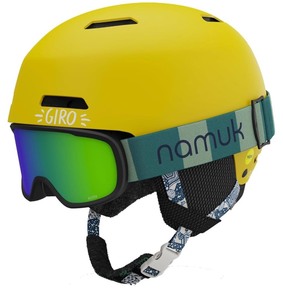 lot 9 image: Quality Giro Crue Kids Snow Helmet Goggle Combo - (Combo) Namuk Gold Northern Lights - Size Small See images Colors More Dull in Person