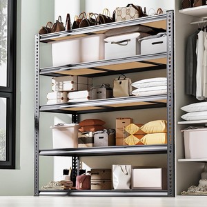 Storage Shelves Metal Garage Shelving Units, 5 Tier Metal Adjustable Shelving Racks for Basement Garage Warehouse Kitchen Pantry Closet, 6’H X34''W X15''D