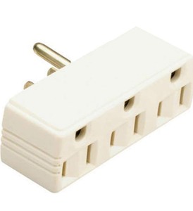 lot 289 image: Bundle of 3 Legrand Pass & Seymour 697WCC20 15 Amp Triple Tap Adapter, Convert One Outlet to Three, White