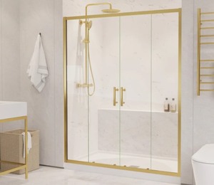 Anzzi Romance 70" High x 60" Wide Sliding Framed Shower Door - Gold