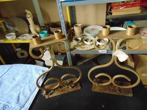 lot 2666 image: Metal Candlesticks