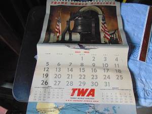 lot 2674 image: Vintage TWA Calendar