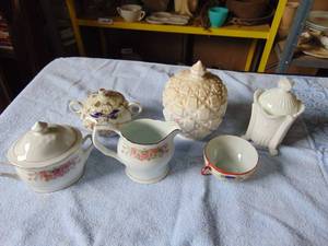 lot 2688 image: China Pieces - - Cut Milk Glass