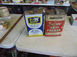 lot 2767 image: Pair of Gallon Cans - - one back cut out