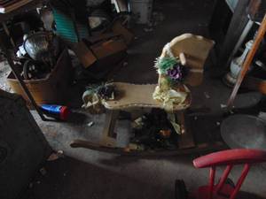 lot 2793 image: Xmas Themed Rocking Horse - wooden