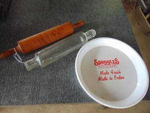 lot 2803 image: Rolling pins and Spangles Tray