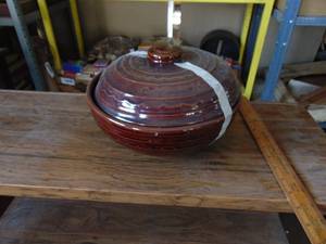lot 3060 image: Large Marcrest Bowl w Lid  -  see pictures