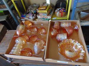 lot 3069 image: Carnival Glass - Orange - 2 Flats