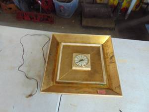 lot 3157 image: MCM Framed Clock - - 18 Squared or So