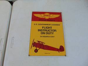 lot 3204 image: Porcelain Reproduction Sign - Flight Instructor