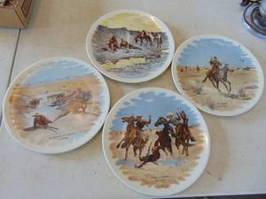 lot 3218 image: 4 Frederick Remington Plates