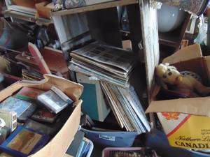 lot 3273 image: All albums and Record Player in Wooden Crate