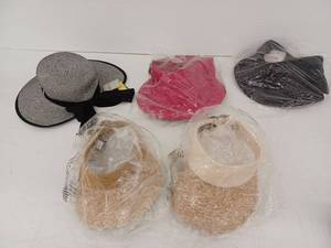 lot 26480 image: Sandiego Hat Company Lot of 5, 4 Visors and 1 hat