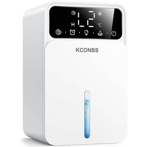 lot 7585 image: Dehumidifier for Home, 60 OZ Capacity, Auto Shut-Off for Medium Rooms up to 500 Sq.Ft, Portable Quiet for Bedroom Bathroom Basement, 24H Timer &amp 7 Color Lights (White, 7.36 x 6.77 x 10.47 inch)