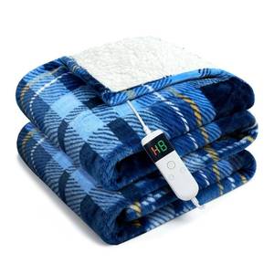 lot 7594 image: Electric Blanket Heated Throw, Soft Flannel 50x60 Plaid Heating Blanket with 8 Hours Auto Off 10 Fast Heating Levels Machine Washable Sherpa Heated Blanket with Overheating Protection