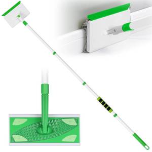 lot 7595 image: Baseboard Cleaner Tool with Handle, Extendable Long Handle Baseboard Floor Cleaning Tool Duster with Reusable Pads for Floorboard
