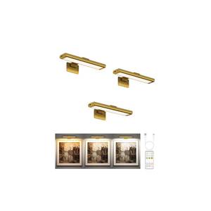 lot 7630 image: EZVALO Picture Light for Wall, Rechargeable 2400mAh Battery Lights Wireless Remote, 3 Color & Dimmable Magnetic 7.87 LED Lights Display for Painting, Living Room, Gallery, Bedroom(Gold-3P)