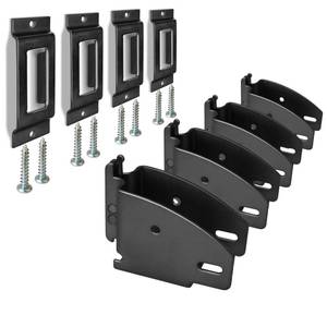 lot 7638 image: MorScan E-Track Wood Beam End Socket with Tie Down Slots, Shelf Brackets for 2x4 & 2x6 Wood Beam Custom Storage in Box Truck, Enclosed Trailer, Garage, Warehouse, Workshop (Black Powder-Coated)