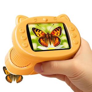 lot 7642 image: Handheld Digital Mini Microscope for Kids 1000X 4K Portable Pocket 2.4 Screen Microscopes Toys STEM Electronic Learning Educational Science Kit 8-12 Birthday Gift 4 5 6 7 Year Old Boy Girl (Yellow)