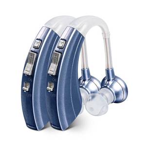 lot 7665 image: Digital Hearing Amplifiers Qty 2 (Modern Blue) 500hr Battery by Britzgo BHA-220D