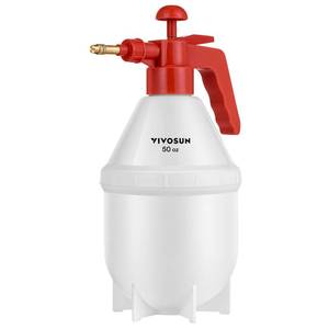 lot 7706 image: VIVOSUN 50oz Pump Sprayer, Handheld Garden Water Sprayer Bottle with Adjustable Brass Nozzle, for Spraying Plants, Flowers, Weeds and Cleaning, Red