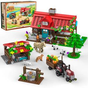 lot 7715 image: QHECTTY Farm House Building Sets for Kids 6-12, 791 Pcs Farm House Building Kits with Tractor Horse Animals, STEM Farm Animals Building Toys Gift for Boys Girls Teens Adults