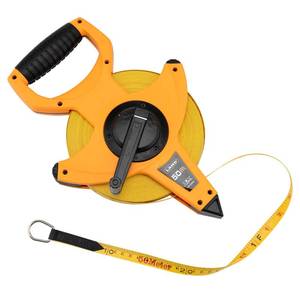 lot 7739 image: LAND 165FT50M Heavy Duty Fiberglass Tape Measure - 12-Inch Wide, Dual InchMetric Scale, Durable Open Reel Measuring Tape for Surveying, Engineering, Runway Construction