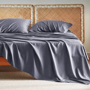 lot 7740 image: Bedsure Cooling Sheets for Full Size Bed, Viscose Derived from Bamboo, Deep Pocket up to 16, Breathable Soft Bed Sheets & Pillowcases, Dark Grey