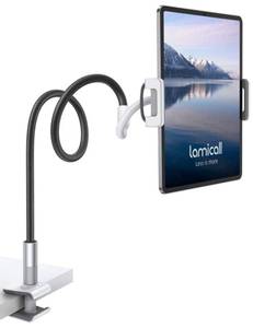 lot 7741 image: Lamicall Gooseneck Tablet Holder Mount  Flexible Arm Clip Tablet Stand for Bed, Desk Mount Gifts, Compatible with iPad Pro 11, Mini Air, Galaxy Tabs More 4.7 to 10.5 Phones and Tablets