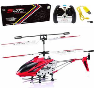 lot 7750 image: Cheerwing S107S107G Phantom 3CH 3.5 Channel Mini RC Helicopter with Gyro Crimson