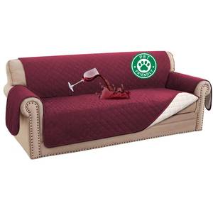 lot 7760 image: Turquoize 100% Waterproof Couch Cover Sofa Covers Washable Couch Covers for 3 Cushion Couch Pet Friendly Triple Non-Slip Couch Cover for Dogs Furniture Covers for Pets, Kids,Dog (Sofa 70, Burgundy)