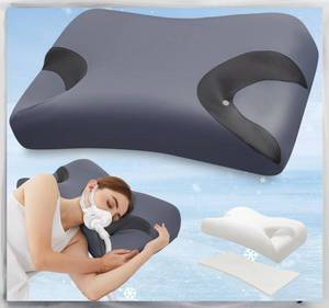lot 7779 image: IKSTAR 5.0 CPAP Pillow for Side Sleeper - Adjustable HeightNeck Support - Memory Foam Pillow Suitable for All CPAP Mask Users-Ideal for Side Back Sleeper-Reduce Air Leaks