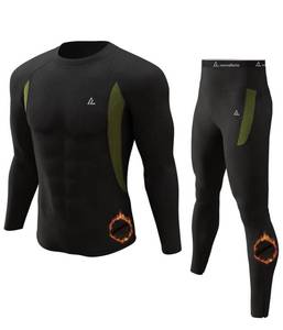 lot 7787 image: CL convallaria Thermal Underwear for Men, Long Johns Winter Hunting Gear Sport Base Layer Top and Bottom Set Midweight Black L