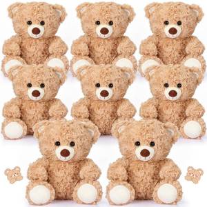 lot 7789 image: Liliful 8 Pieces 8 Inch Bear Stuffed Animal Bulk Stuffed Animals Gift Plush Toys Bear Party Favors for Baby Shower Centerpieces Wedding Birthday Party Gifts Supplies(Light Brown)