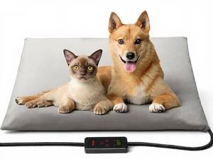 lot 7792 image: Toozey Large Heated Pet Mat 35x24 in - Waterproof, Chew Resistant, 6 Temp Settings with Timer, Indoor Use for Dogs and Cats