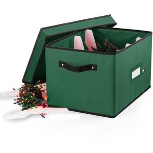 lot 7795 image: ZOBER Christmas Light Storage Reels - Christmas Light Organizer With 4 Plastic Wheels - Fits 200 Mini Lights Per Spool, Lights Storage - Strong & Durable Material - Stitched Reinforced Handles - Green