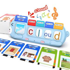 lot 7802 image: QuTZ Phonics Learning Toy for Preschool Kids Talking Flash Cards with Sound Machine, Word Blending &amp Math Games Educational Reading &amp Counting Activity Set 4-8