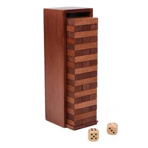 lot 7805 image: Canuan Wooden Tumbling Tower, 54PCS Blocks Stacking Games for Party, Camping, Outdoor Games for Kids Adult and Families, Classic Stacking Tower Montessori Toys Tabletop Games with Storage Box
