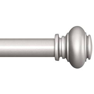 lot 7809 image: SIMEWIN Silver Curtain Rods for Windows 28 to 48 Inches Adjustable Decorative 1 Inch Diameter Single Window Curtain Rod Set with Classic Finials, Silver Finishing