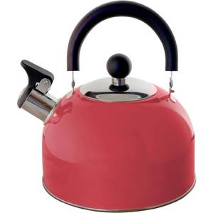lot 7816 image: Lilys Home 2 Quart Stainless Steel Whistling Tea Kettle, the Perfect Stovetop Tea and Water Boilers for Your Home, Dorm, Condo or Apartment. (Pastel Red)