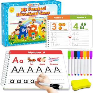 lot 7821 image: Preschool Learning Activities Kindergarten Workbooks, Toddler Busy Book Handwriting Practice, Coloring Tracing Activity Book for Kids 3-5, Montessori Educational Toys for 3 4 5 Year Old Boy Girl Gifts