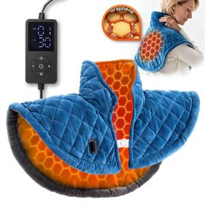 lot 7830 image: Graphene Heating Pad for Neck and Shoulders,Weighted Heat Wrap for Back,Machine Washable Heat Pads for Back Relaxation, Fast Heat, Auto-Off Timer, Gifts for Women Men Mom Dad (Blue, 19x21inch)