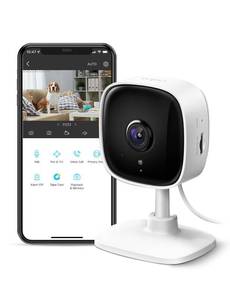 lot 7833 image: TP-Link Tapo 1080P Indoor Security Camera for Baby Monitor, Dog Camera wMotion Detection, 2-Way Audio Siren, Night Vision, Cloud & SD Card Storage, Works wAlexa & Google Home (Tapo C100)
