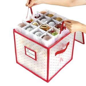 lot 7837 image: Sattiyrch Plastic Christmas Ornament Storage Box with Trays,Customizable Dividers, Dust-Proof Durable Ornament Organizer Holder,Christmas Storage Containers,Holds 64 x 3 Ornaments