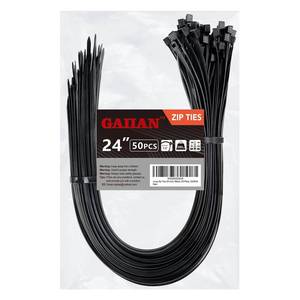 lot 7851 image: Long Zip Ties Heavy Duty 24 inch, Large Zip Ties with 200 lbs Tensile Strength, Big Cable Ties, Black, 50 Pack, by GAIIAN