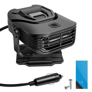 lot 7855 image: Demohome 12V 200W Car Heater & Cooling Fan in One, Instant Windscreen Defogger & Defroster for Winter & Damp Days - Portable & Safe, Plugs into Cigarette Lighter for Any Vehicle - BlackGray