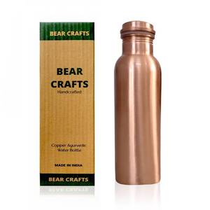 lot 7859 image: BEAR CRAFTS Ayurvedic Drinking Copper Water Bottle for Sports, Travel, Yoga & Everyday Use, Water Bottle for Gym, Office, Hiking, Outdoor Capacity 32 Oz (Design 9, 32 Oz)