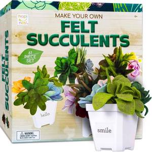 lot 7863 image: Hapinest DIY Potted Felt Succulents Craft Kit for Adults Women Teens and Seniors, Arts & Crafts for Ages 6 Years and Up