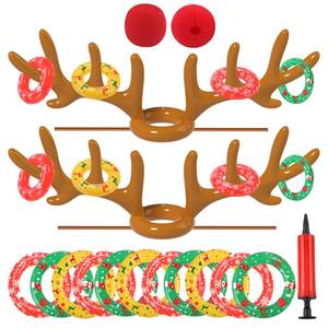 lot 7864 image: Christmas Games Decorations, Inflatable Reindeer Antler Ring Toss Game, Stocking Stuffers for Men Women Kids Teens Adults, Christmas Party Games Fun Xmas Gifts Carnival Holiday Family